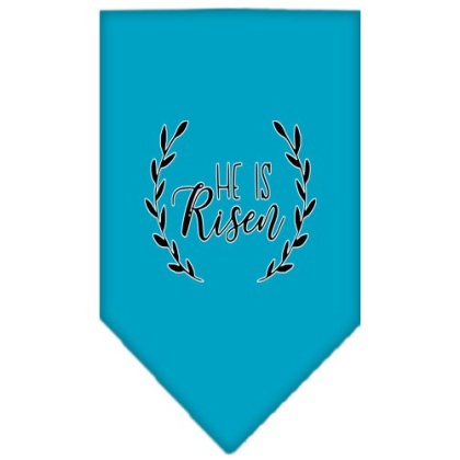 He Is Risen Screen Print Bandana Turquoise Large