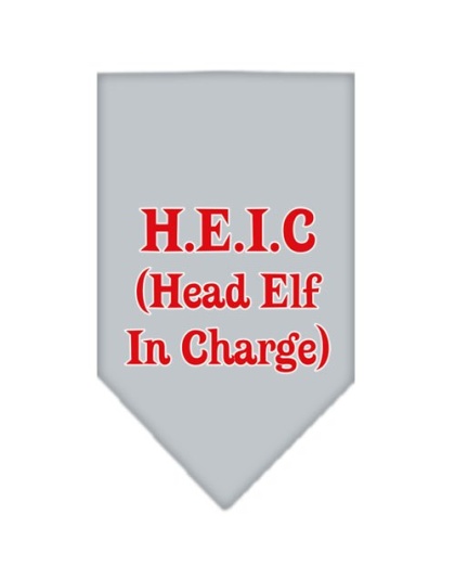 Head elf In Charge Screen Print Bandana Grey Large