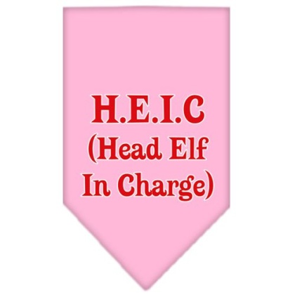 Head elf In Charge Screen Print Bandana Light Pink Large