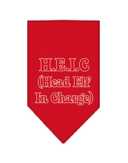 Head elf In Charge Screen Print Bandana Red Large