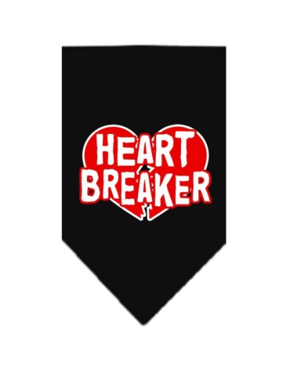 Heart Breaker Screen Print Bandana Black Large