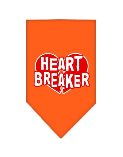 Heart Breaker Screen Print Bandana Orange Large