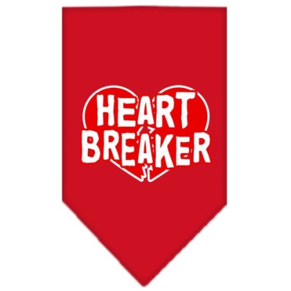 Heart Breaker Screen Print Bandana Red Large