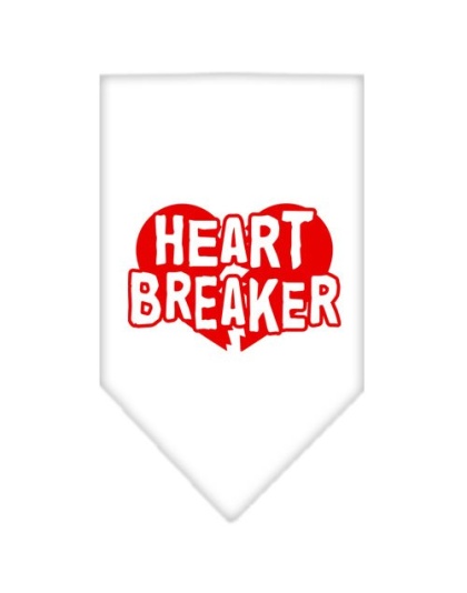 Heart Breaker Screen Print Bandana White Large