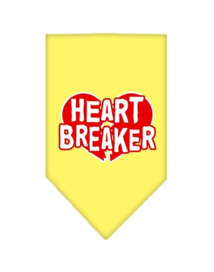 Heart Breaker Screen Print Bandana Yellow Large