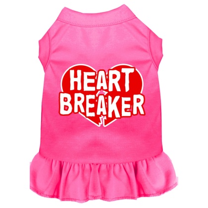 Heart Breaker Screen Print Dress Bright Pink 4X (22)