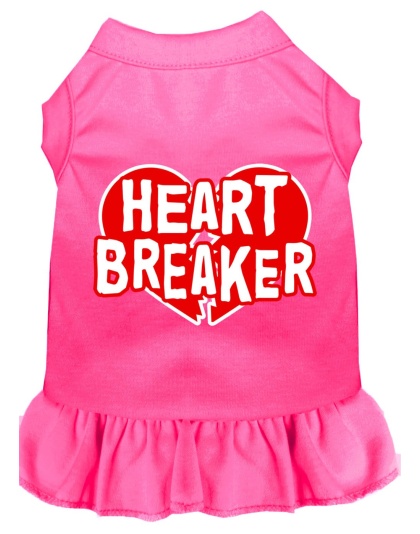 Heart Breaker Screen Print Dress Bright Pink 4X (22)