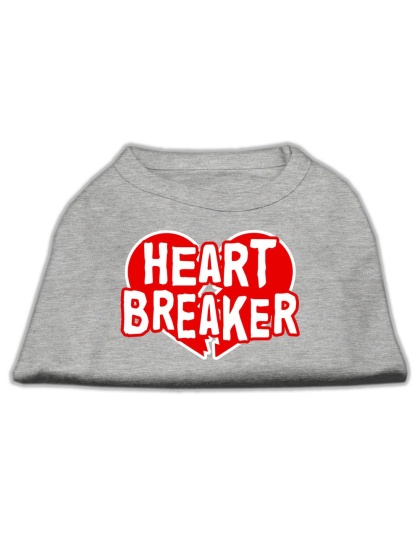 Heart Breaker Screen Print Shirt Grey Lg