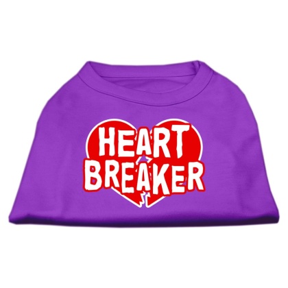 Heart Breaker Screen Print Shirt Purple Lg