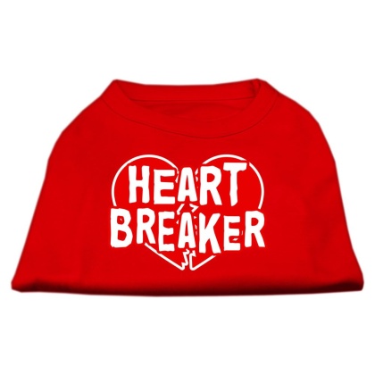 Heart Breaker Screen Print Shirt Red Lg