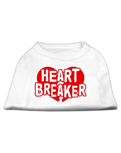 Heart Breaker Screen Print Shirt White Lg