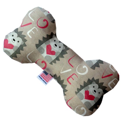 Hedgehog Love 10 inch Canvas Bone Dog Toy