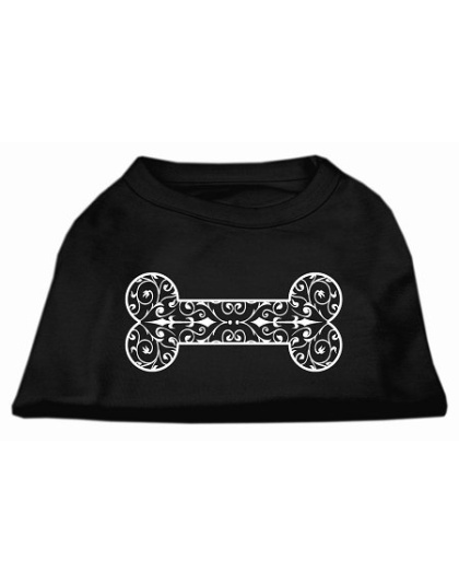 Henna Bone Screen Print Shirt Black Lg