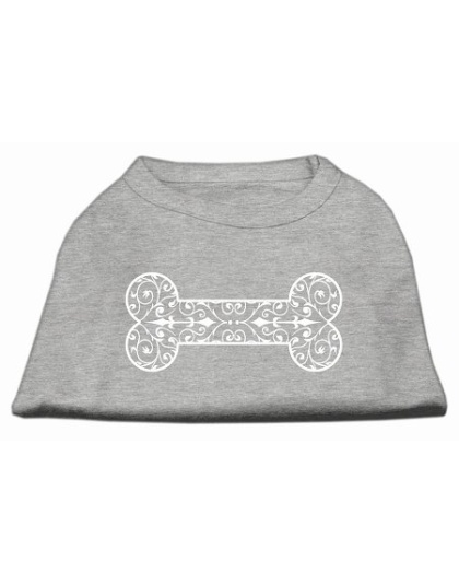 Henna Bone Screen Print Shirt Grey Lg