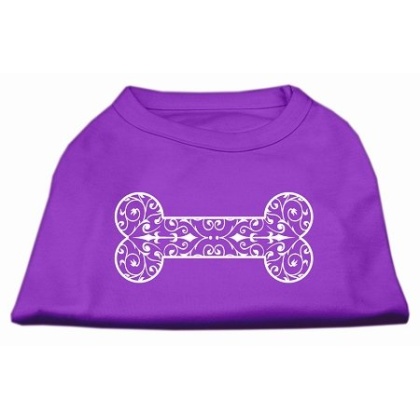 Henna Bone Screen Print Shirt Purple Lg