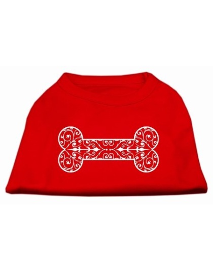 Henna Bone Screen Print Shirt Red Lg