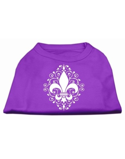 Henna Fleur De Lis Screen Print Shirt Purple Lg