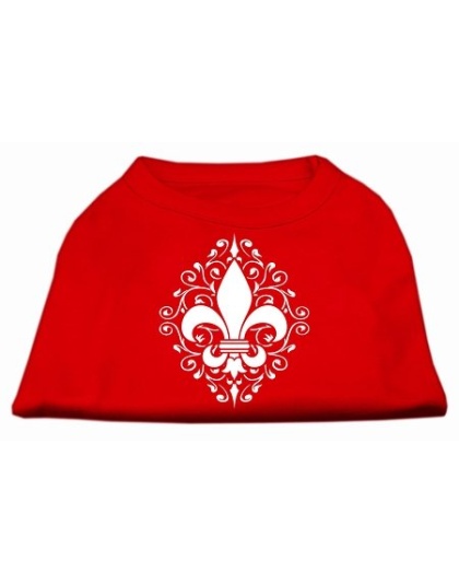 Henna Fleur De Lis Screen Print Shirt Red Lg