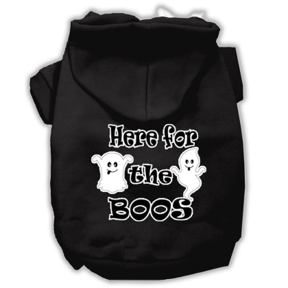 Here for the Boos Screenprint Dog Hoodie Black L