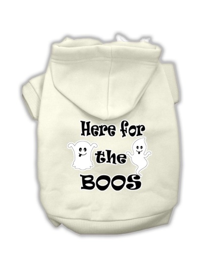 Here for the Boos Screenprint Dog Hoodie Cream L