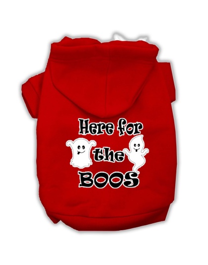 Here for the Boos Screenprint Dog Hoodie Red L