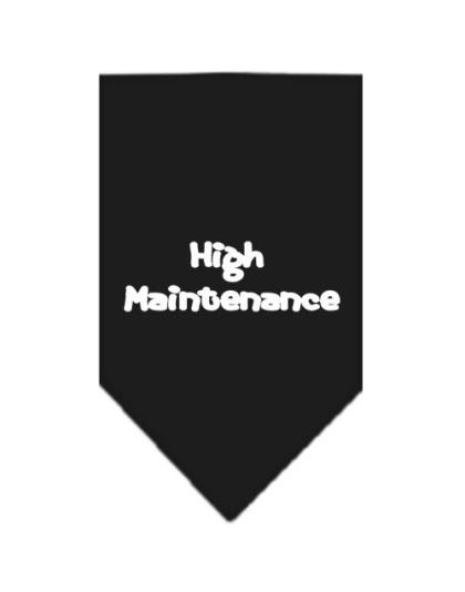 High Maintenance Screen Print Bandana Black Large