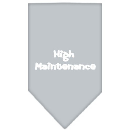 High Maintenance Screen Print Bandana Grey Large