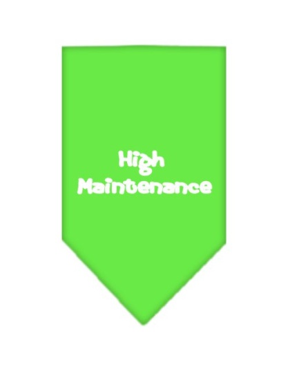 High Maintenance Screen Print Bandana Lime Green Large