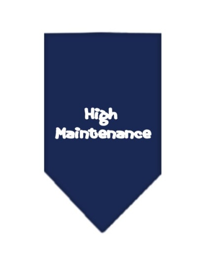 High Maintenance Screen Print Bandana Navy Blue Large