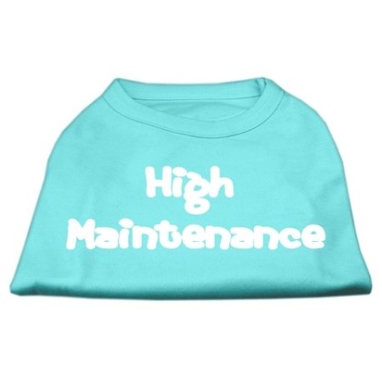 High Maintenance Screen Print Shirts Aqua L