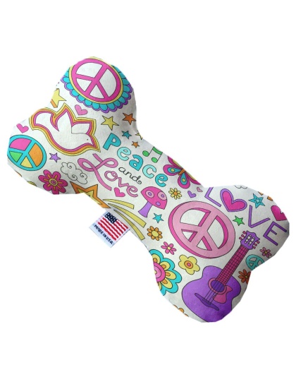 Hippy Love 10 inch Canvas Bone Dog Toy