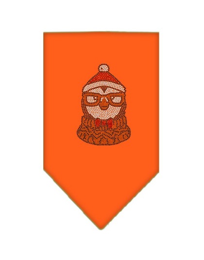 Hipster Penguin Rhinestone Bandana Orange Large