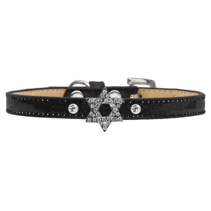 Holiday Charm Dog Collar Black Ice Cream Size 10 Star Of David