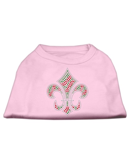 Holiday Fleur de lis Rhinestone Shirts Light Pink L