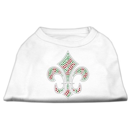 Holiday Fleur de lis Rhinestone Shirts White L