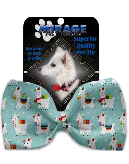 Holiday Llamas Pet Bow Tie