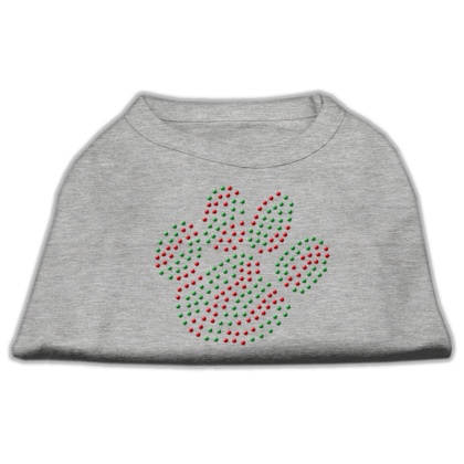 Holiday Paw Rhinestone Shirts Grey L