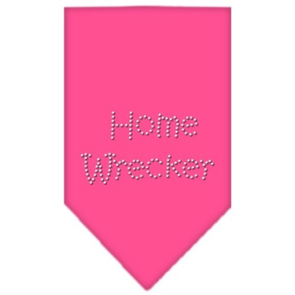 Home Wrecker Rhinestone Bandana Bright Pink Large