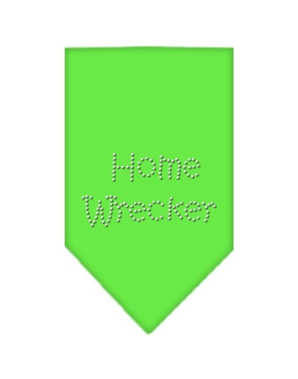 Home Wrecker Rhinestone Bandana Lime Green Large