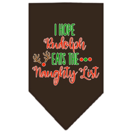 Hope Rudolph Eats Naughty List Screen Print Bandana Cocoa Large