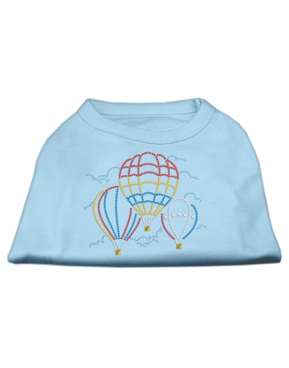 Hot Air Balloon Rhinestone Shirts Baby Blue L