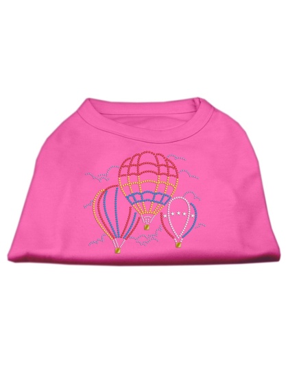 Hot Air Balloon Rhinestone Shirts Bright Pink L