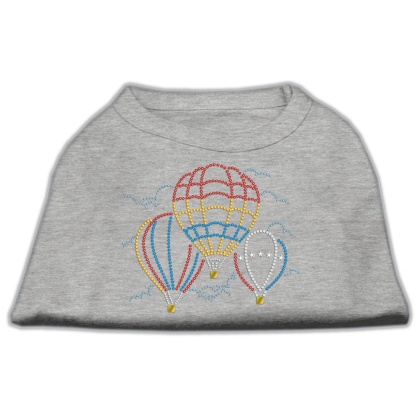 Hot Air Balloon Rhinestone Shirts Grey L