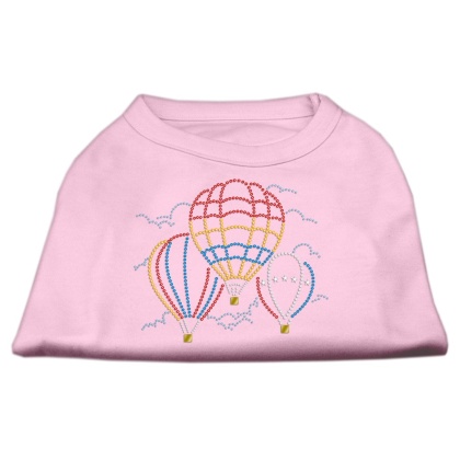 Hot Air Balloon Rhinestone Shirts Light Pink L