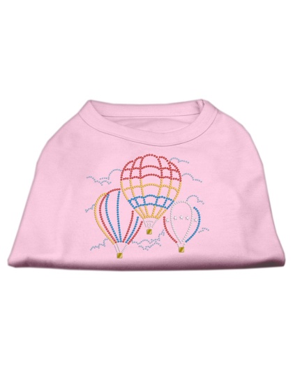 Hot Air Balloon Rhinestone Shirts Light Pink L