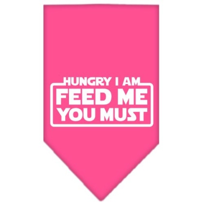 Hungry I Am Screen Print Bandana Bright Pink Large