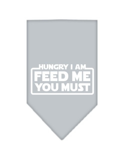 Hungry I Am Screen Print Bandana Grey Large