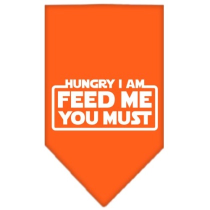 Hungry I Am Screen Print Bandana Orange Large