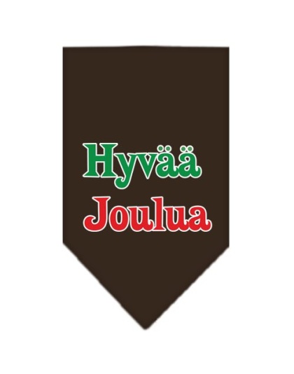 Hyvaa Joulua Screen Print Bandana Cocoa Large