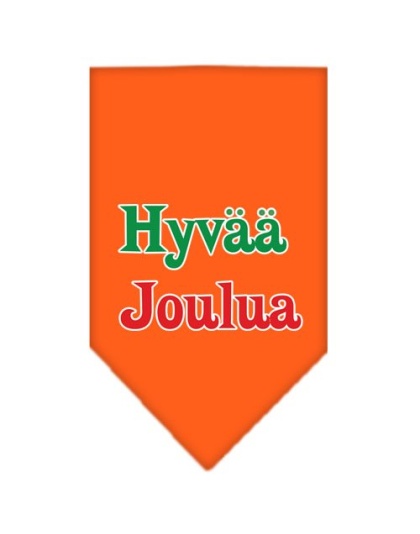 Hyvaa Joulua Screen Print Bandana Orange Large